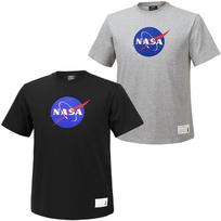 Nasa Unisex Cotton Blend Round Neck Short Sleeve T-Shirt 2-Piece Set [Black + Light Melange] 105