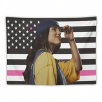 1PC B-Billie E-Eilish American Flag Tapestry Patriotic Home Dorm Fan Gift Wall Decor 100X70CM