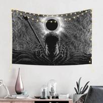 Berserk Guts Eclipse Tapestry, Black and White Anime Manga Wall Art Hanging for Bedroom Living Room Fans Room Decoration 100X70CM