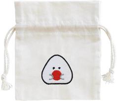 Ippinsha Gyutto Plum Drawstring Bento Mini Embroidered Gift 47184 Onigiri-san