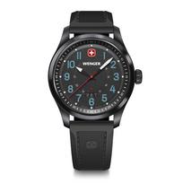 WENGER TERRAGRAPH Black PVD Stainless Steel Case Black Silicone Quartz 100m Water Gift Men's Watch, (316L), Strap, Movement, Resistant, Analog, Item.