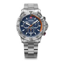 WENGER SEAFORCE CHRONO Quartz Analog Stainless Steel Case Blue Stainless Steel 200m Water Gift Item Men's Watch, (316L), Dial, Bracelet, Resistant,