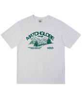 Match Glove Green Mountain Oversized Tee (Light Grey) Black/Free