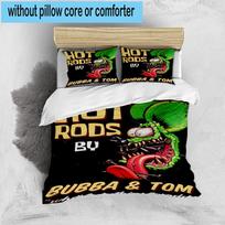 Retro Fink Rat 3pcs Bedding,Including 1pc Duvet Cover And 2pcs Pillowcases Perfect for Christmas,Ideal for Bedroom, Dormitory 135cm*200cm