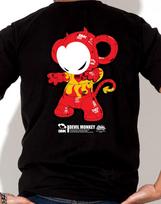 Doldol Dmk_T-Shirts_98 Graffiti Artist Devil Monkey Dmk Character Graphic T-Shirt Short Sleeve T-Shirt White/M