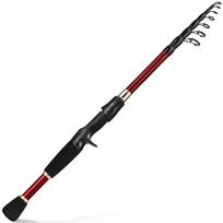 Sougayilang Telescopic Fishing Rod 1.8-2.4m  Ultralight  Spinning/Casting Rod for Fishing Carbon Fiber Fishing Pole Tackle Pesca 1.8M Spinning Rod raudona