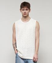 Il Corso Zephyr Waffle Crochet Sleeveless Cream Iets5E415Cr Cream/00M
