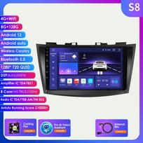 Carplay 4G radijas 2 Din Android 12 automobilių daugialypės terpės grotuvas, skirtas Suzuki Swift 4 2011-2015 GPS navigacija WIFI DSP 9'' 2 din Intelligent Screen AutoRadio S8 8Core 8G 128G AI