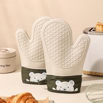 Thickened Non-slip Silicone Heat-insulating Gloves Heat-resistant Oven Mitts