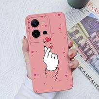 Dėklas, skirtas Vivo V9 V19 V20 V21 V23 V25 V27 Pro Z1 Z3 Z5X mados smūgiams atspari fotoaparato apsauga Matinis minkštas skystas silikonas meilės širdelė Vivo buferiui Vivo V19