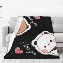 Meškiukas Panda Dudu ir Bubu Antklodės Aksominės Rudens/Žiemos animacinių filmų mielas daugiafunkcis super minkštas antklodės sofos kilimėlio gabalas 75x100cm 30x40in