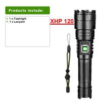 Powerful XHP120 Flashlight High Lumen 200000LM Torch Zoomable Lamp Rechargeable Lantern Waterproof Torch Light A-Flashlight