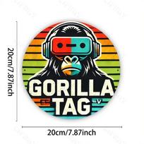 Room Decor Gorilla Tag Theme - Aluminum Wall Art. Round Metal Sign, Ideal for Home, Office, Bar. Durable, Indoors or Outdoors. L balta