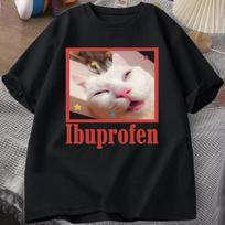 Unisex Ibuprofen Cat Meme Tshirt Funny Cat Graphic Tee Cute Cat Lover T-Shirt Casual Funny T Shirts Unisex Tshirt Tee S