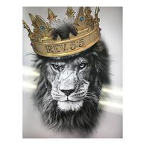 Auksinė Karūna Liūtas Karalius Drobės Sienos Menas Modernus Juodai Baltas Gyvūno Spaudinio Plakatas Namų Biuro Dekoras 20x30cm