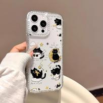 Apyrankės Grandinėlės Telefonų Dėklas iPhone 17 16 15 13 14 for 17Air 17 12 14 16 Pro 17 14 16 Pro Max Kibirkščiuojantis Deimantas Mielas Raštas Kietas Dangtelis Su Virvele iPhone 11 gryna