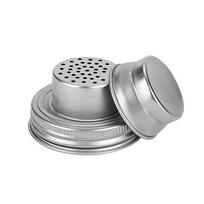Yousheng Mason Jar Shaker Lids Stainless Steel Seasoning Shaker Tops for Sugar Salt Pepper Storage Kitchen Cooking Cocktail Mixer Bar Tool 1 Set