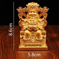 Sandgold God of Wealth Buddha statue ornament for Taiwan home furnishing living room store office housewarming front desk metal craft ornament