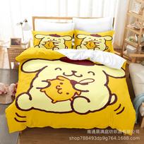 Mielas Pom Pom Purin patalynės komplektas Antklodė Patalynės užvalkalas Pagalvės užvalkalas 2-3 dalių komplektai Vaikams Suaugusiems Miegamojo dekoras EU Single 135x200cm