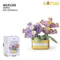 Perpetual Bouquet Tulip Flower Building Block 3D Model Home Decoration Plant Potted Assembly MOC Bricks Valentine Children Gifts