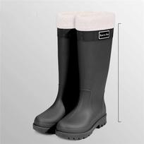 Ladies' Outdoor Waterproof Anti Slip And Cotton Warm High Tube Rain Shoes 35-36 juoda