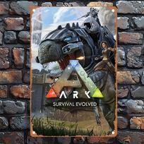 ARK Survival Evolved Metal Sign 8x12 Inch Retro Wall Art Durable Aluminum Wall Decor for Gamers 20x30cm