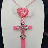 Y2K Large Angel Cross Necklace Spice Girl Sweet Cool Subculture Niche Flavor Atmosphere Gothic Sweater Chain Tide