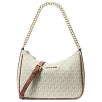 Michael Kors Jet Set Travel Metallic Logo Color Block Design Coated Canvas Faux Leather Crossbody Shoulder Bag Large Women bags 35R6GTVC2B-VANILLA Basic Set (Bag)