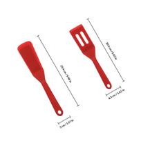 2Pcs Silicone Kitchen Spatulas Mini Shovel Set Steak Frying Pancake Cooking Tools Nonstick Utensils Silicone Shovels raudona