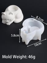Animal Cat Candlestick Silicone Mold DIY Home Desktop Ornaments Candle Holder Casting Molds Gypsum Resin Crafts Making Tool white