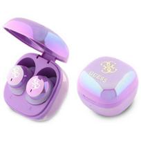 Belaidės ausinės Guess TWS 4G Logo BT5.3 Violetinis dėklas Powerbank