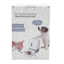 Automatic Pet Feeder: Cat/Dog Food Machine with Foot Pedal & Treat Dispenser Toy 1.5L Capacity (25*20*16CM) balta/pilka spalva