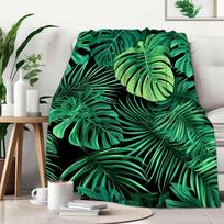 Atogrąžų žalias lapas pledas Monstera palmių medis vilnos pledas sofai, lovai šventės tema jaukus minkštas dekoratyvinis pledas šilta dovana 75x90cm