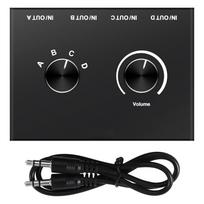 Hcskoss Audio Selector Audio Switcher Stereo AUX Audio Selector 4 Ports Headphone Splitter 4 Input 1 Output Audio Splitter Switcher Selector Speaker