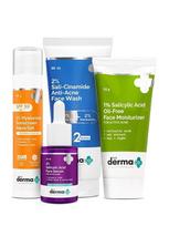 Bendrovė „Derma“. Prieš spuogus CSMS rinkinys : Sali-Cinamide veido prausiklis nuo spuogų (80 ml) + 2% Salicilo rūgšties veido serumas (30 ml) + Salicilo rūgštis be aliejaus
