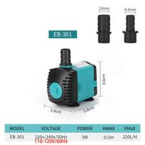 Aquarium Submersible Water Pump 3-60W  Fountain Filter Fish Pond Quiet Water Pump Tank Fountain Side Suction Pump EU US UK Plug EU Plug 240V