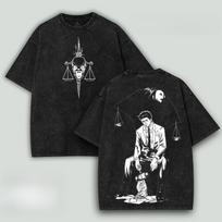 Anime Jujutsu Kaisen Y2k T Shirt Hiromi Higuruma Washed T-shirt for Men's Clothing High Quality Pure Tees Top S
