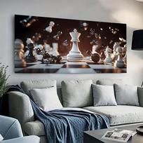 Modern Chess Art Canvas Wall Art, Frameless Wall Art Prints for Living Room, Office and Bedroom Decor 20x40cm No Framed