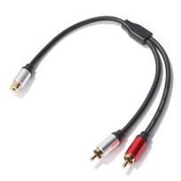 Audio Splitter Cable Portable Clear Sound Stable Signal 28cm 1 RCA Female to 2 Male AUX Audio Cord for Computer juoda
