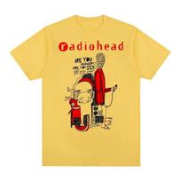 Radiohead  Are You Hungry? Are You Sick?  Vintage Washed Alternative Rock T-Shirt, Unisex Indie Art Rock Fan Streetwear Tee, 100% Cotton Casual Short 5XL įvairiaspalvis
