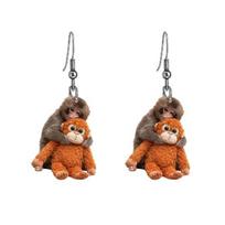 1 Pair Acrylic Monkey Dangle Earrings 2D Flat Monkey Hook Earrings Hypoallergenic Women Animal Drop Earrings Fashion Jewelry Fans Gift