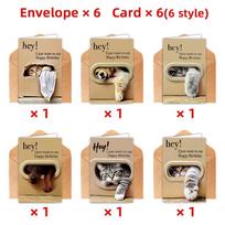 Cat Paw Greeting Cards Playful Design Congratulation Cards Happy Birthday Cards  Birthday Occasion 6cards+6envelope