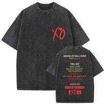 The Weeknd XO Turo Vintage Išplauti Marškinėliai Vyrams Moterims Pop Muzikos Trumpomis Rankovėmis Marškinėliai Rap Hip Hop Gotikiniai Drabužiai Marškinėliai M
