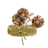 Curtain Buckle, No Drill Installation, Spring Coil Shape, Easy One-Click Fixing Fabric Flower Curtain Tieback, Organizer for Gauze Curtains B auksinė