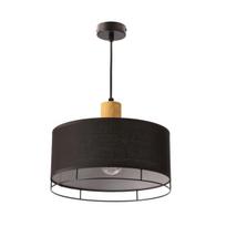 Lubų lempa Candellux Ardi juoda+medis 1x40W E27 audinio gaubtas