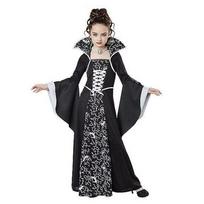 Girls Size 4-12Y Halloween Costume Dress Black Color Party Performance Gown  Cosplay Events 110cm balta
