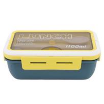 2PCS 1.1L Leakproof Lunch Box 2 Compartment Bento Lunch Box Food Storage Container  For Camping mėlyna