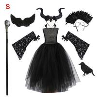 Black Mesh Halloween Costume Dress Wings Shawl Black Mesh Princess Dress  Cosplay Event S