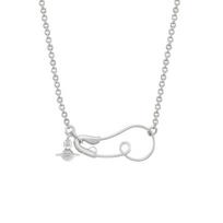 Vivienne Westwood Maxima Brass Saturn Pendant Safety Pin Necklace Men necklace Silver 630203FR-02P019--PLATINUM Basic Packaging-Dust Bag+Box,M1