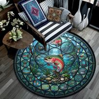 Adventure Icons Round Area Rug Under Office Chairs Bedroom Living Room Home Decor 80cm x 80cm